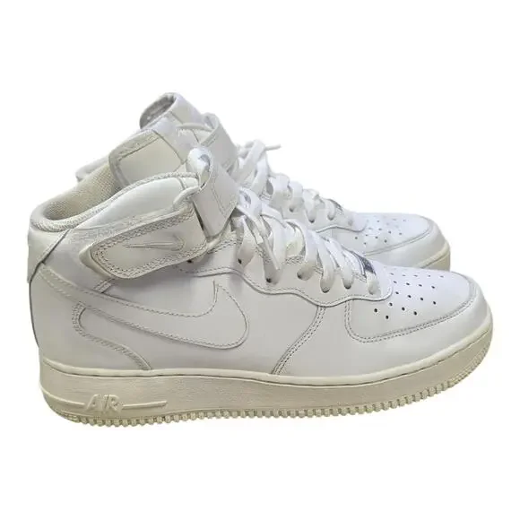 Nike Air Force 1 Mid '07 Men’s Size 9 White Leather Sneakers 315123-111 Vietnam